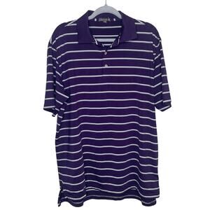 Peter Millar Summer Comfort Purple Striped Polo Size L